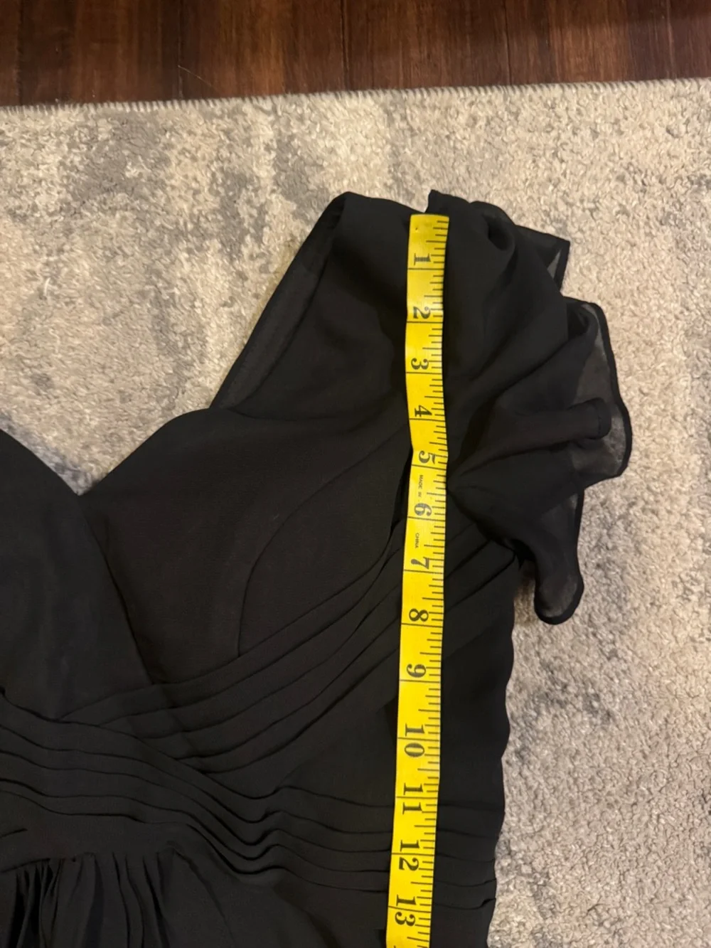 NWT Inewer Elegant Black V-Neck Flutter Sleeve Maxi Dress
